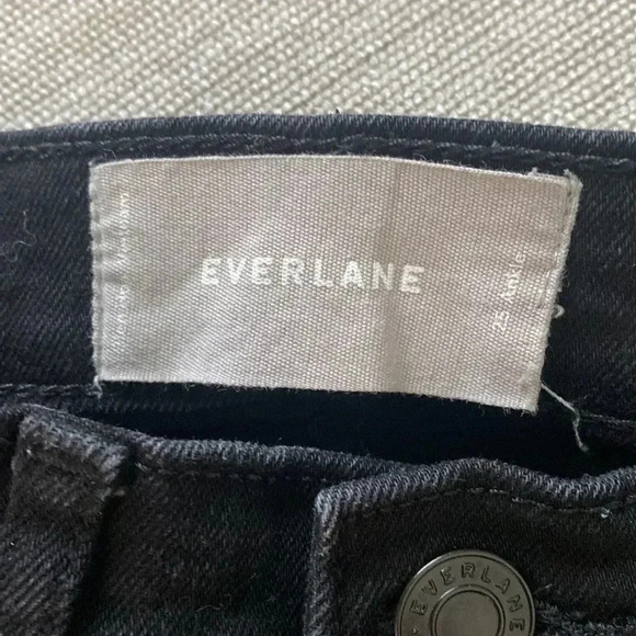 Everlane Mid-Rise Ankle Skinny Jeans Cotton Black Size 25 - Picture 4 of 12